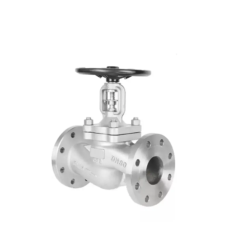 German Standard Stainless Steel Bellows Globe Valve – Left Side View