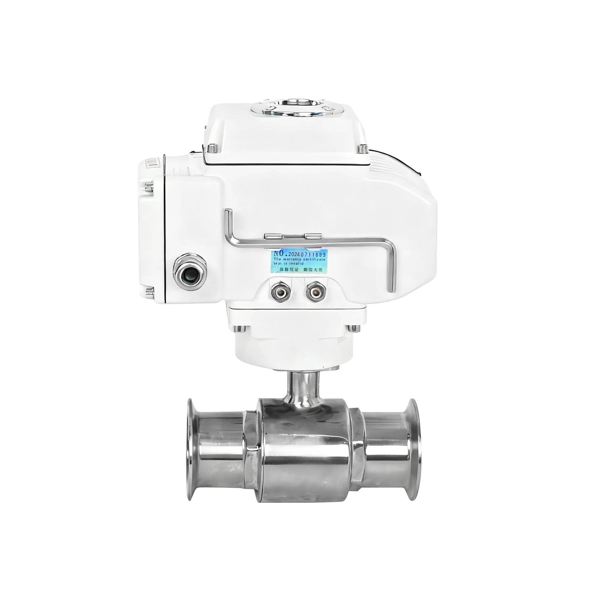 DK55-2WS Electric Sanitary Clamp Ball Valve – Rear View