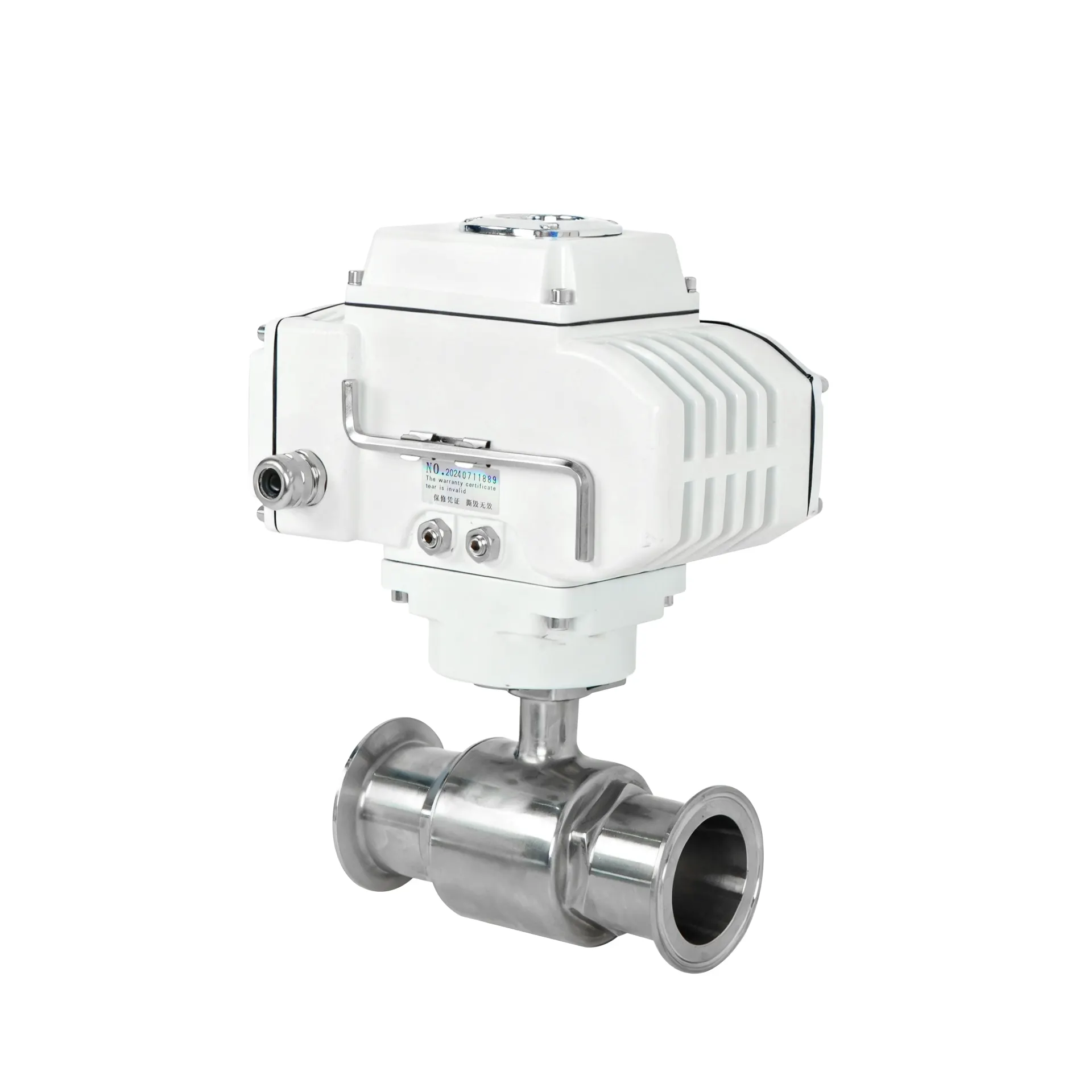 DK55-2WS Electric Sanitary Clamp Ball Valve – Left Side View