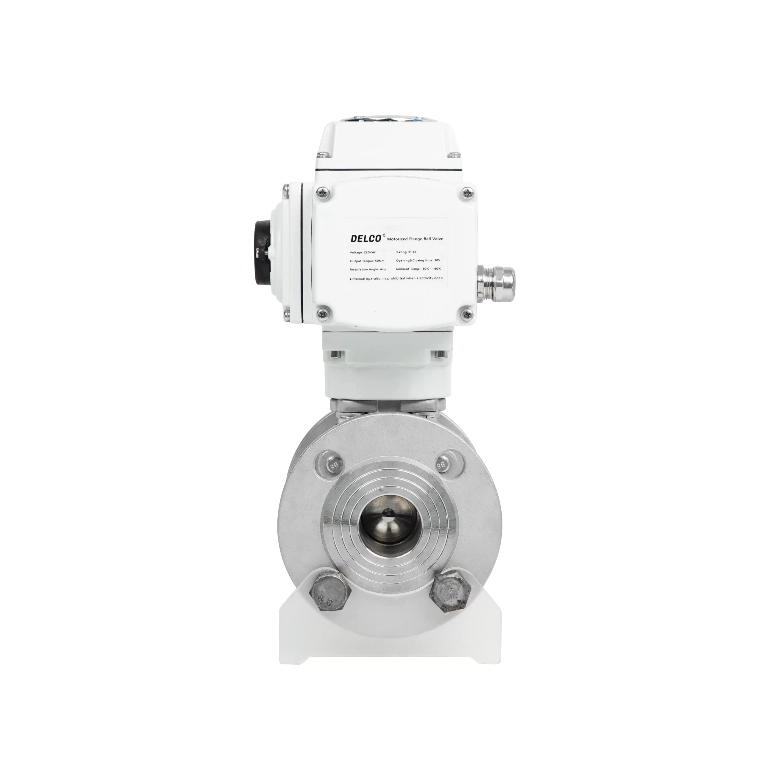 DK55-2PF Electric Two-Way Stainless Steel Flanged Ball Valve 4