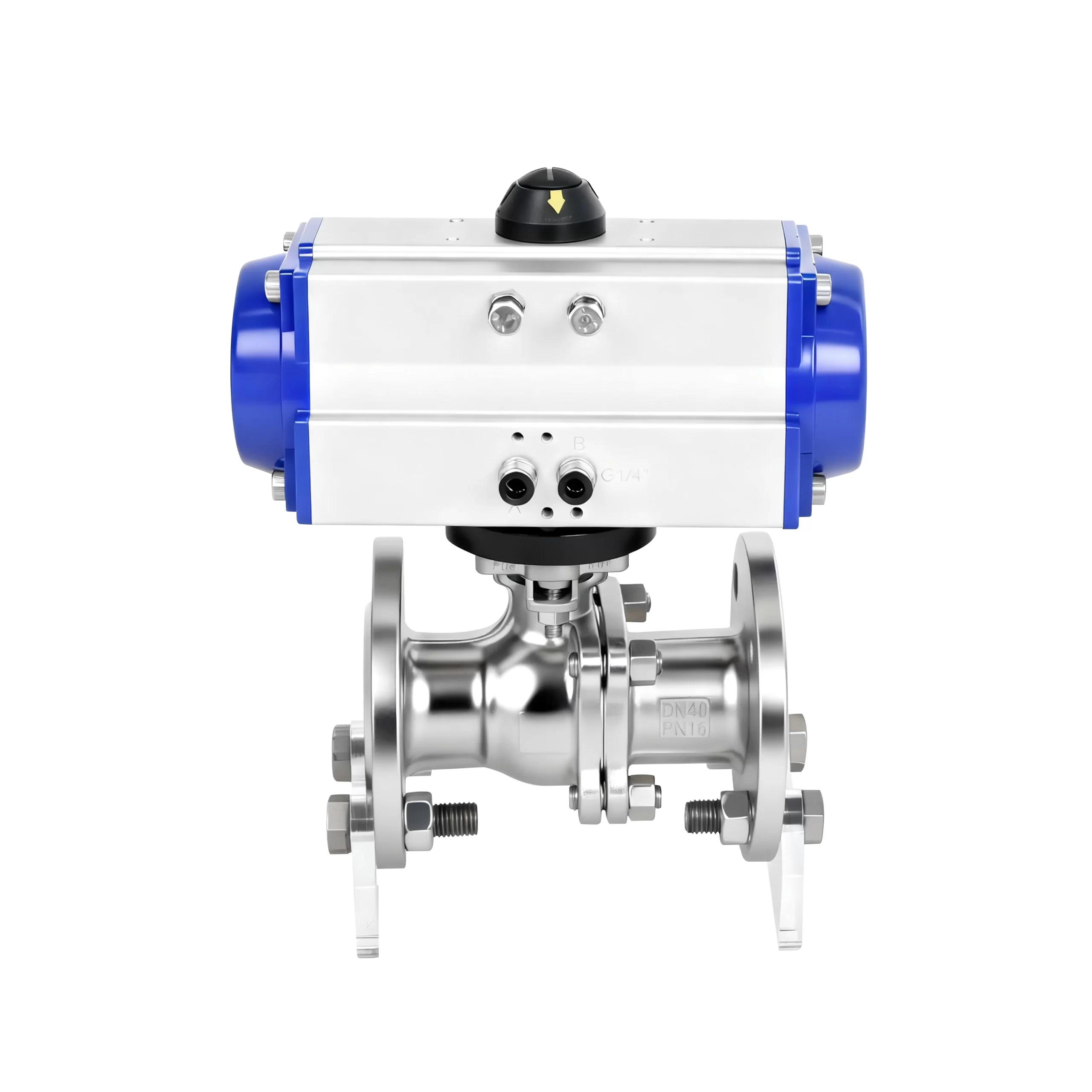 DK66-2PF pneumatic two-way stainless steel flange ball valve 1