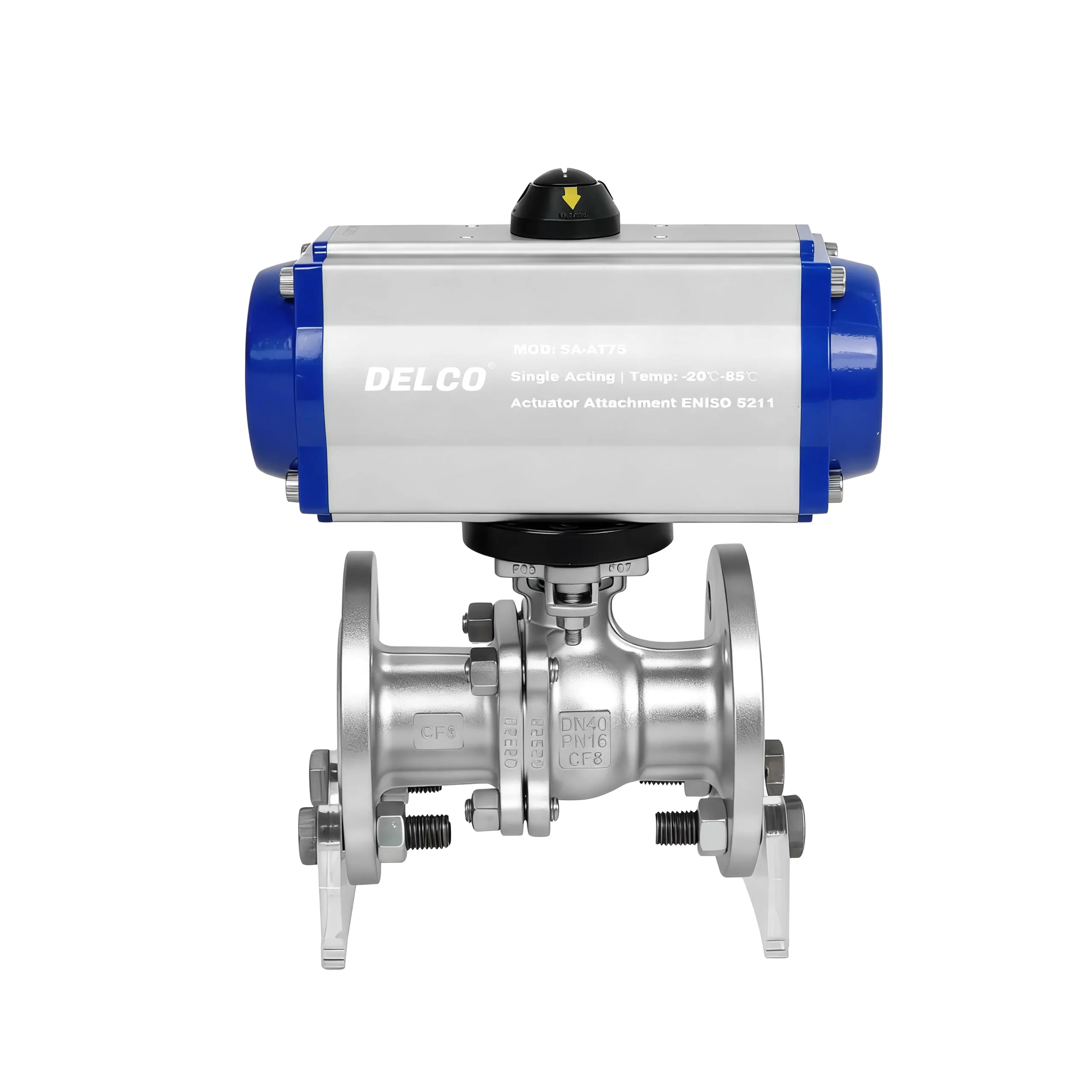DK66-2PF pneumatic two-way stainless steel flange ball valve 5
