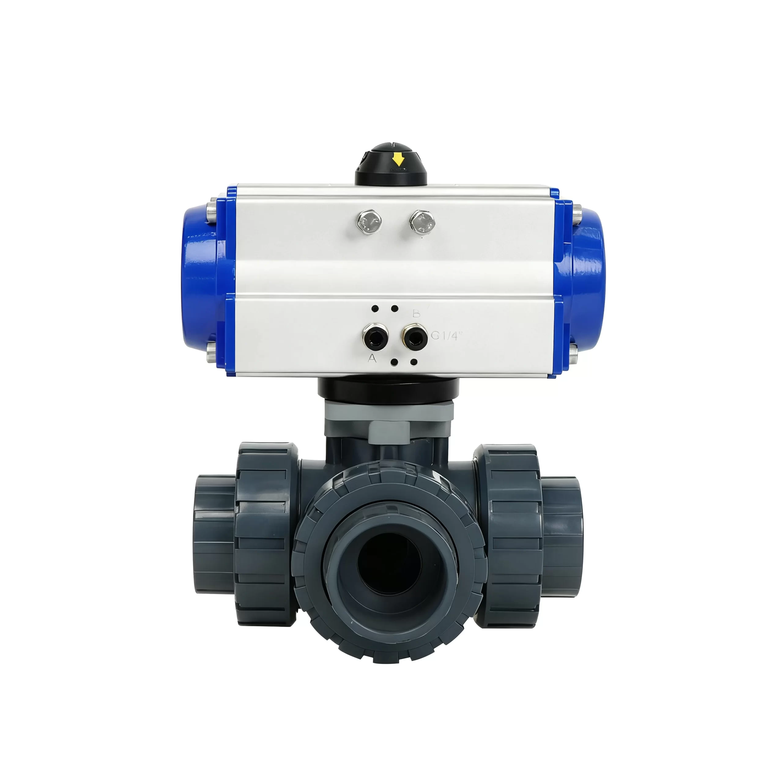 DK66-3PL_Pneumatic_3-Way_UPVC_Double_Union_Ball_Valve_1