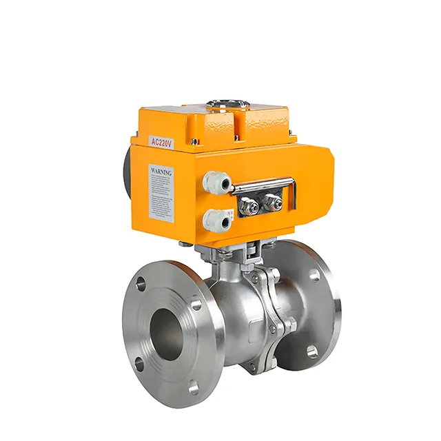 EX-DKV55-2PF Electric Explosion-proof Stainless Steel Two-Way Flanged Ball Valve with Handwheel 1