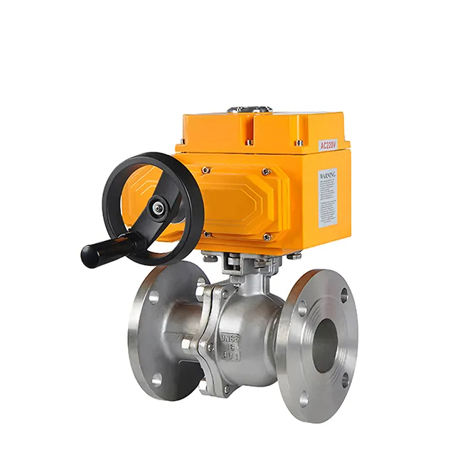 EX-DKV55-2PF Electric Explosion-proof Stainless Steel Two-Way Flanged Ball Valve with Handwheel 2