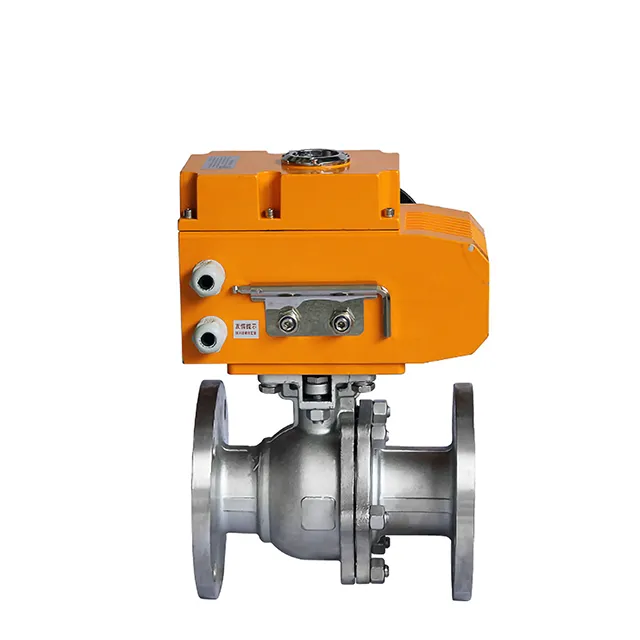 EX-DKV55-2PF Electric Explosion-proof Stainless Steel Two-Way Flanged Ball Valve with Handwheel 3