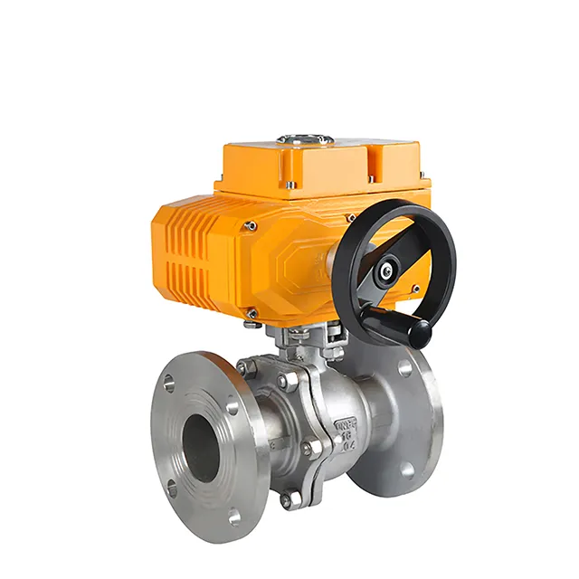 EX-DKV55-2PF Electric Explosion-proof Stainless Steel Two-Way Flanged Ball Valve with Handwheel 4