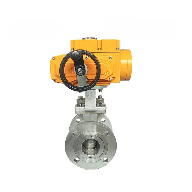 EX-DKV55-VF Electric Explosion-proof Stainless Steel V-Flange Ball Valve 3