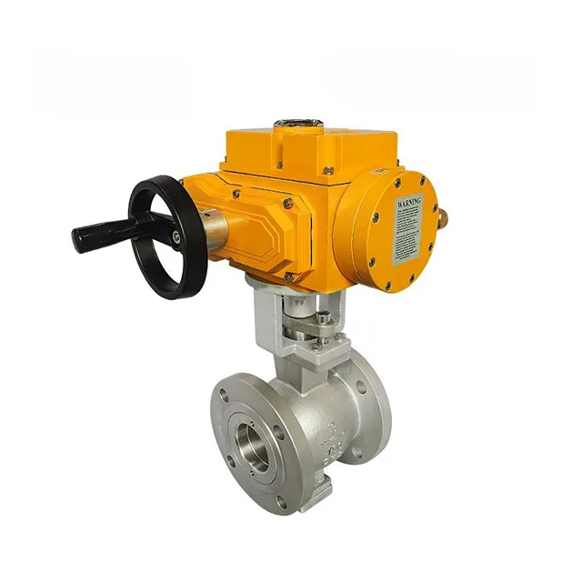 EX-DKV55-VF Electric Explosion-proof Stainless Steel V-Flange Ball Valve 4