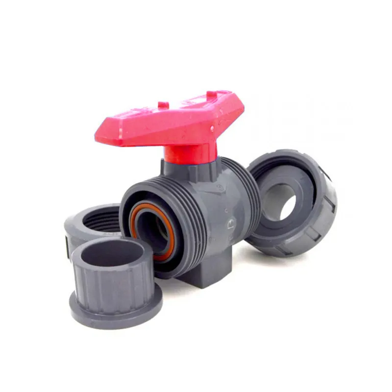 Manual two-way UPVC double-handle plastic ball valve 1