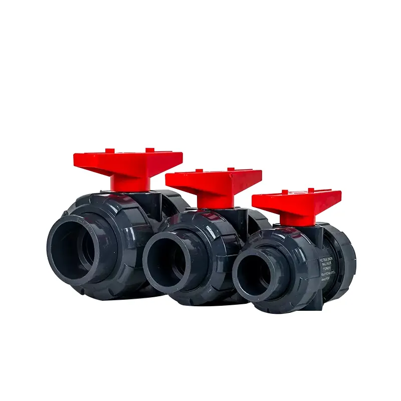 Manual two-way UPVC double-handle plastic ball valve 2