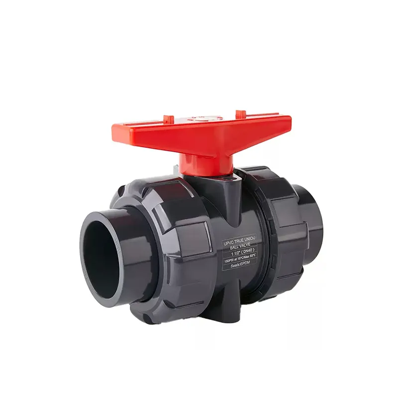 Manual two-way UPVC double-handle plastic ball valve 4