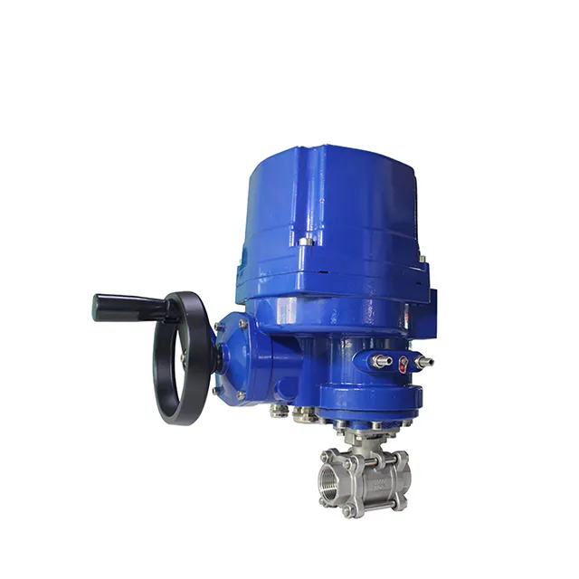 QT-DK55-3PS Electric Explosion-proof Three-piece Threaded Ball Valve 3