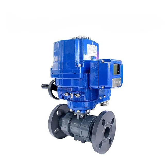 QT-DK55-PVF Electric Explosion-proof PVC Flanged Ball Valve 1