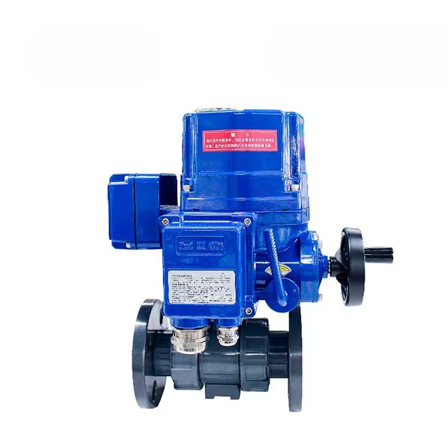 QT-DK55-PVF Electric Explosion-proof PVC Flanged Ball Valve 2