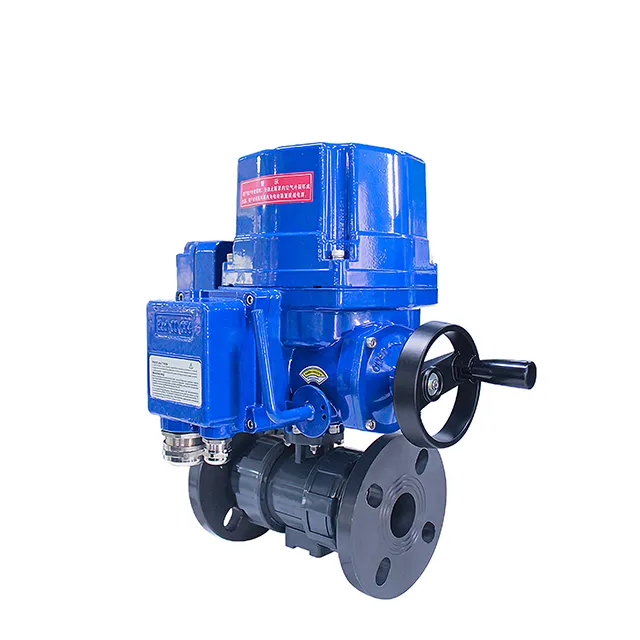 QT-DK55-PVF Electric Explosion-proof PVC Flanged Ball Valve 5