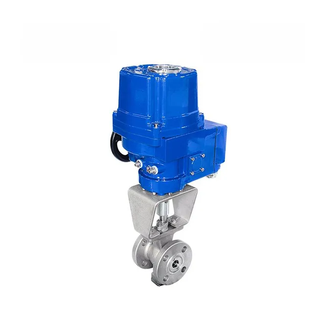 QT-DK55-VF Electric Explosion-proof V-type Flanged Ball Valve 1