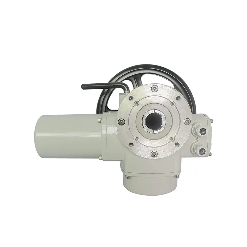 Close-up of electrical connection and control interface on Z-type electric multi-turn actuator