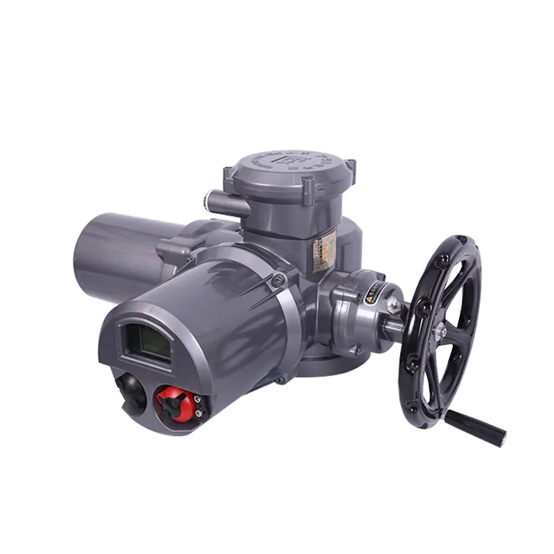 45-degree angle view of Z-type electric multi-turn actuator showing full assembly and housing