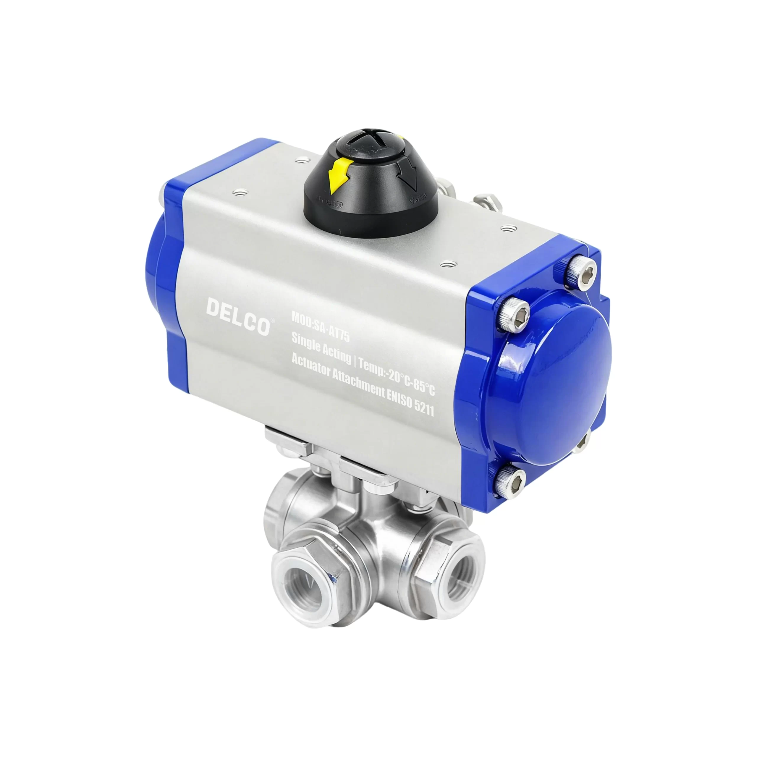 DK66-4T Pneumatic Four-Way Internal Thread Ball Valve 1