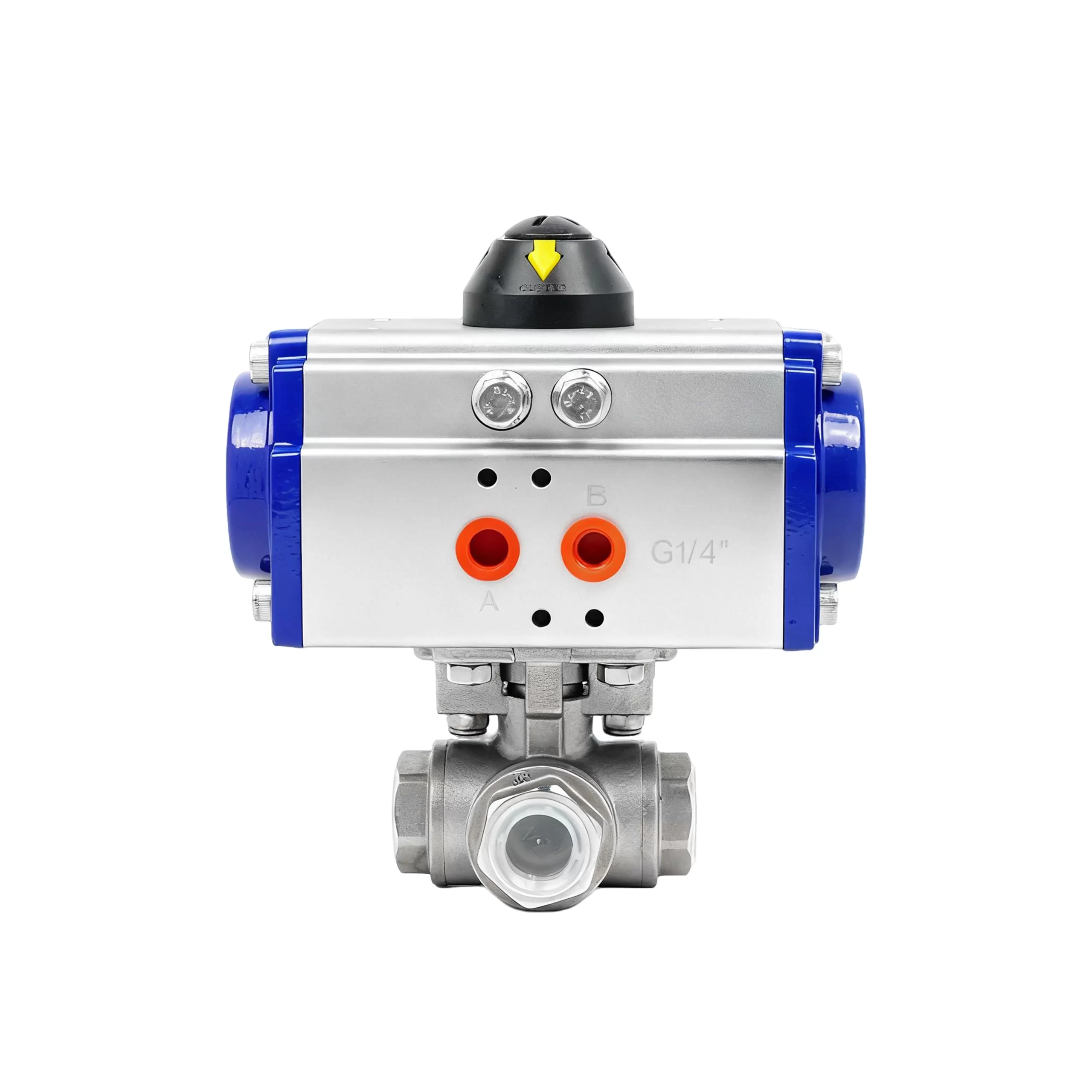 DK66-4T Pneumatic Four-Way Internal Thread Ball Valve 2