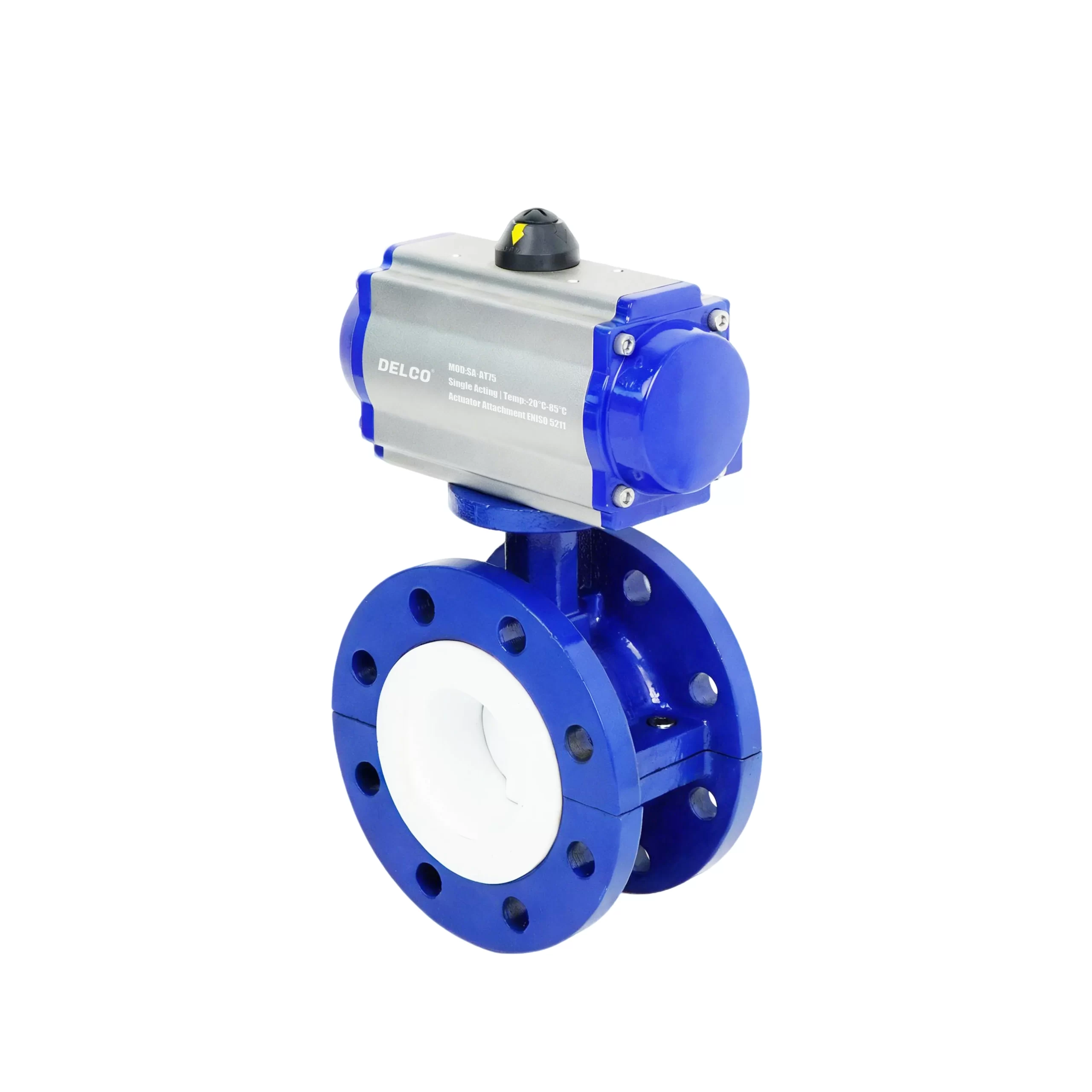 DK67-DCF Pneumatic Fluorine-Lined Flanged Butterfly Valve 2