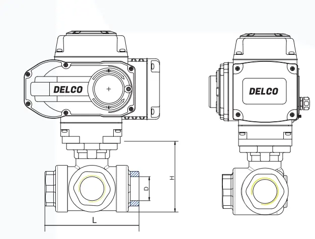Electric 3-Way Threaded Ball Valve