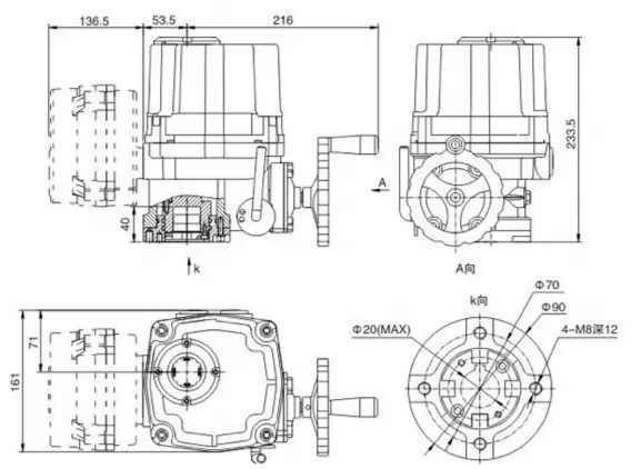 Explosion-proof electric actuator drawings