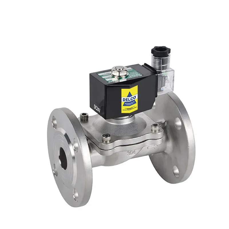 Válvula solenoide con brida de latón/acero inoxidable