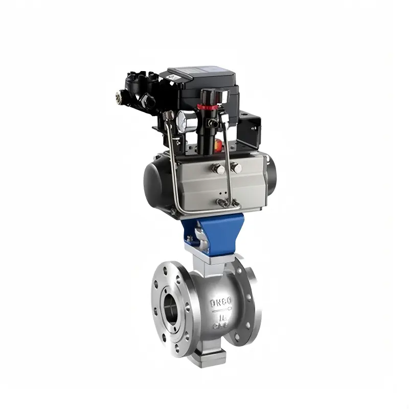 DK66-VF Pneumatic V Port Segmented Ball Valve (2